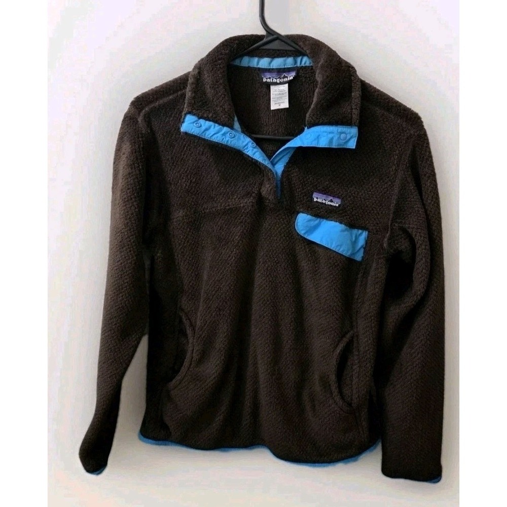 Patagonia Synchilla Snap-T‎ Fleece Pullover Brown Blue Women's Medium